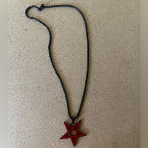 Black chain with inverted pentagram